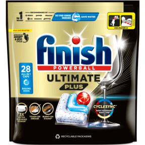 Капсулы для посудомоечных машин FINISH Ultimate Plus All in 1 Сода, 28 шт